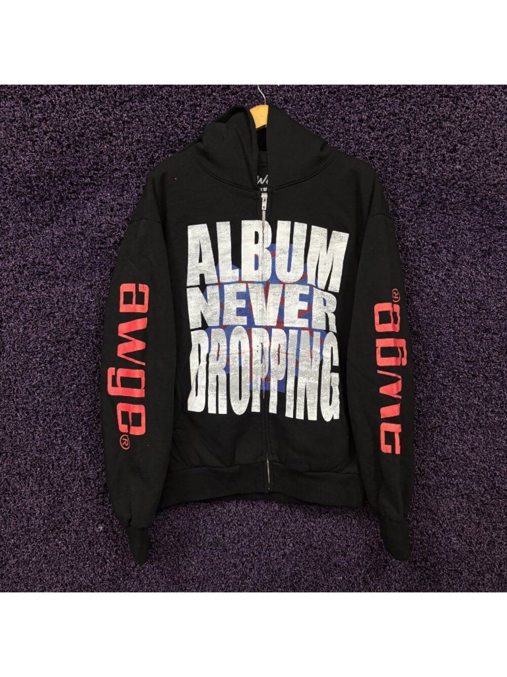 ASAP Rocky Dont Be Dumb Album Never Dropping Zip-Up Hoodie M